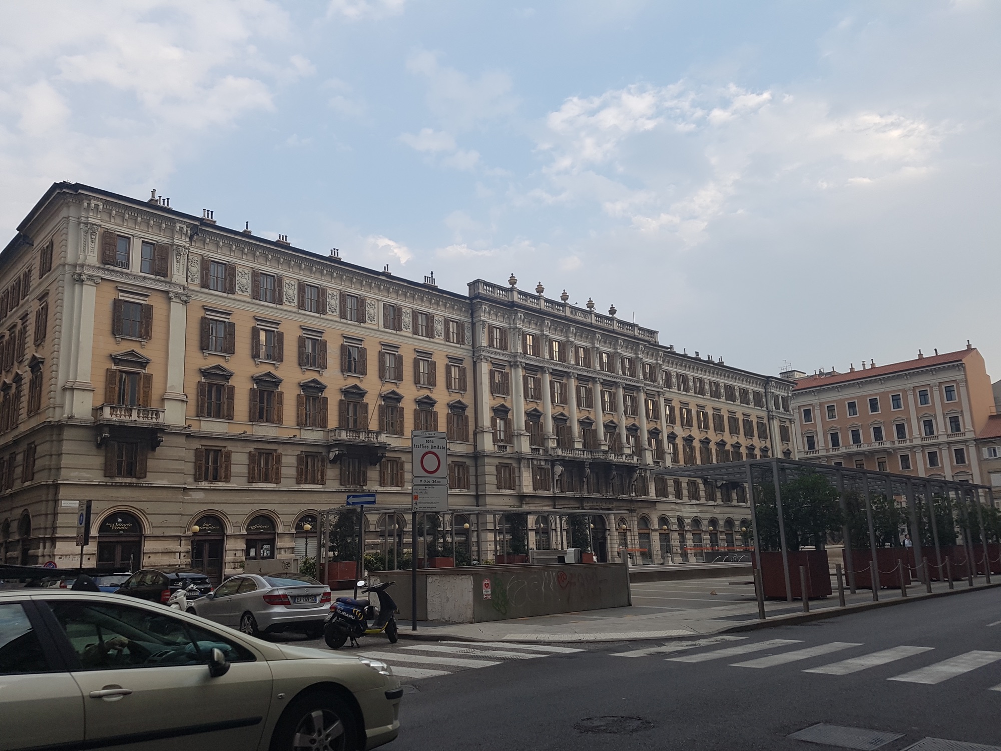 Historic buildings beside a city square in Trieste