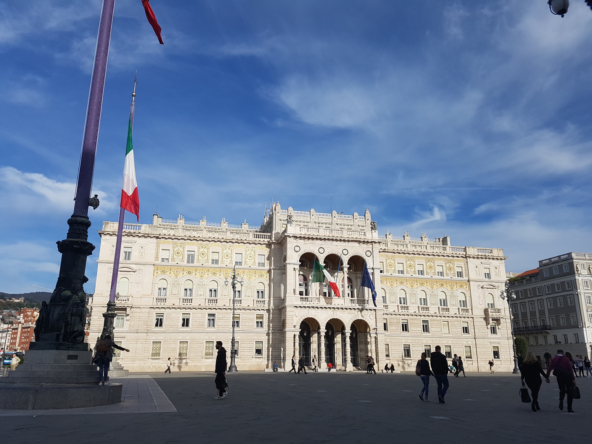 Palazzo del Governo and Italian flags in Trieste