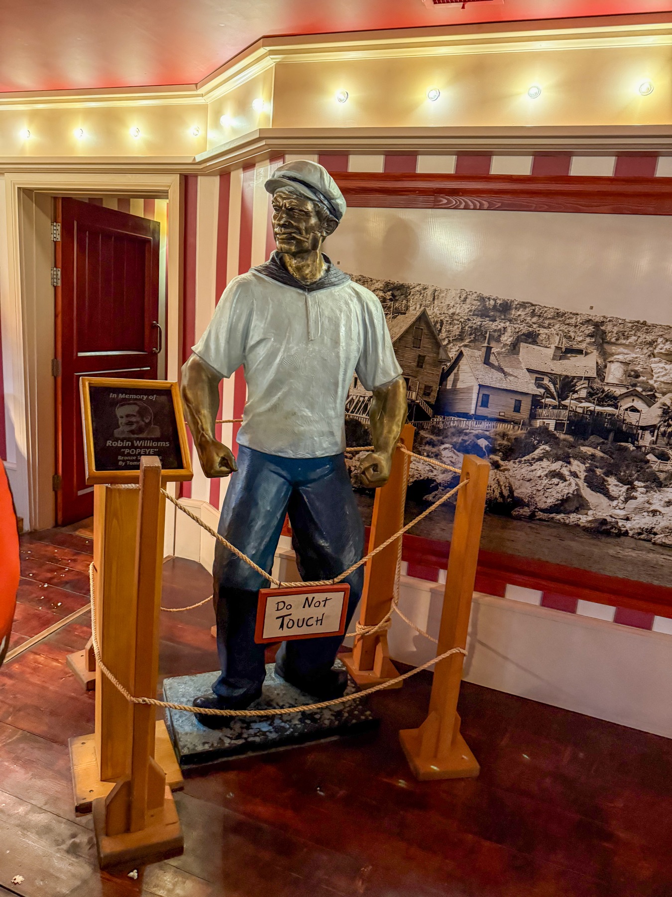 Popeye statue inside the Popeye Village museum