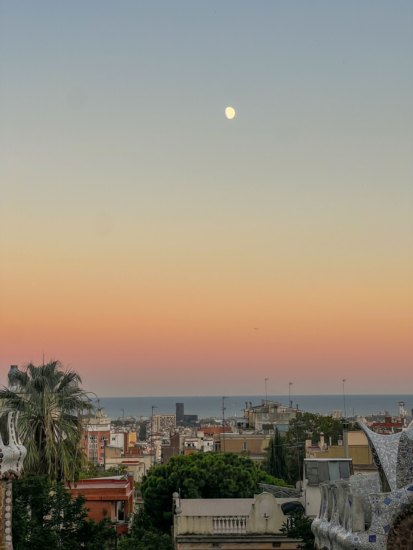 The moon above Barcelona