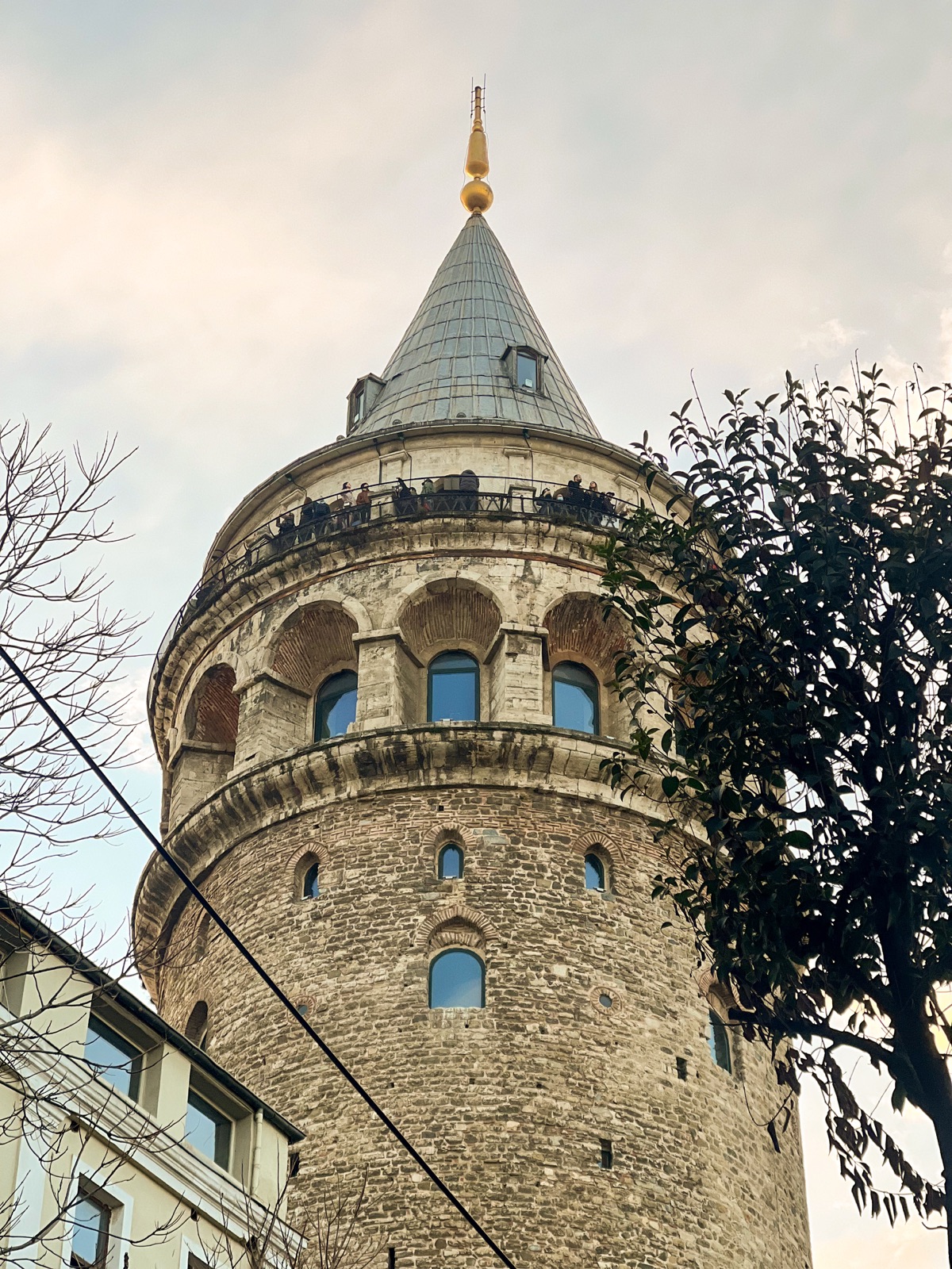 Looking up at Galata Tower